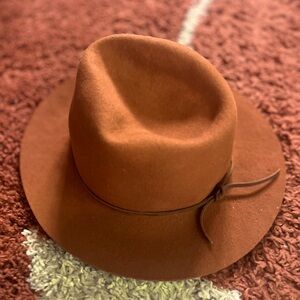 Brixton spring brimmed hat with leather tie details